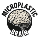 Microplastic Brain logo: a brain inside a black circle